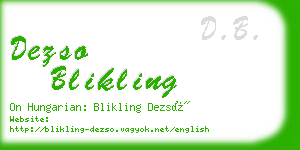 dezso blikling business card